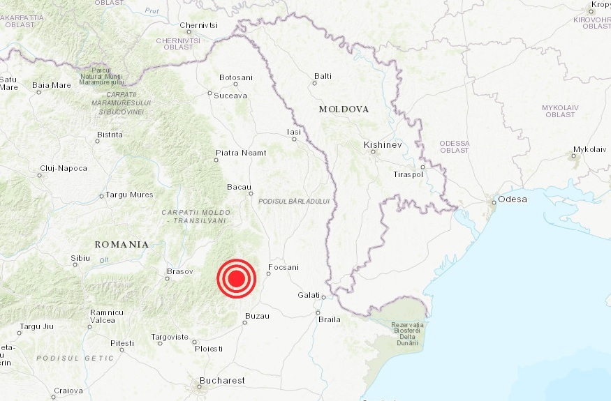 эпицентр землетрясения в Румынии