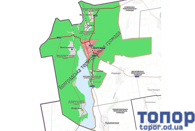 карта Болградской громады