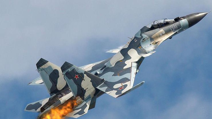 подбитый российский истребитель Су-30
