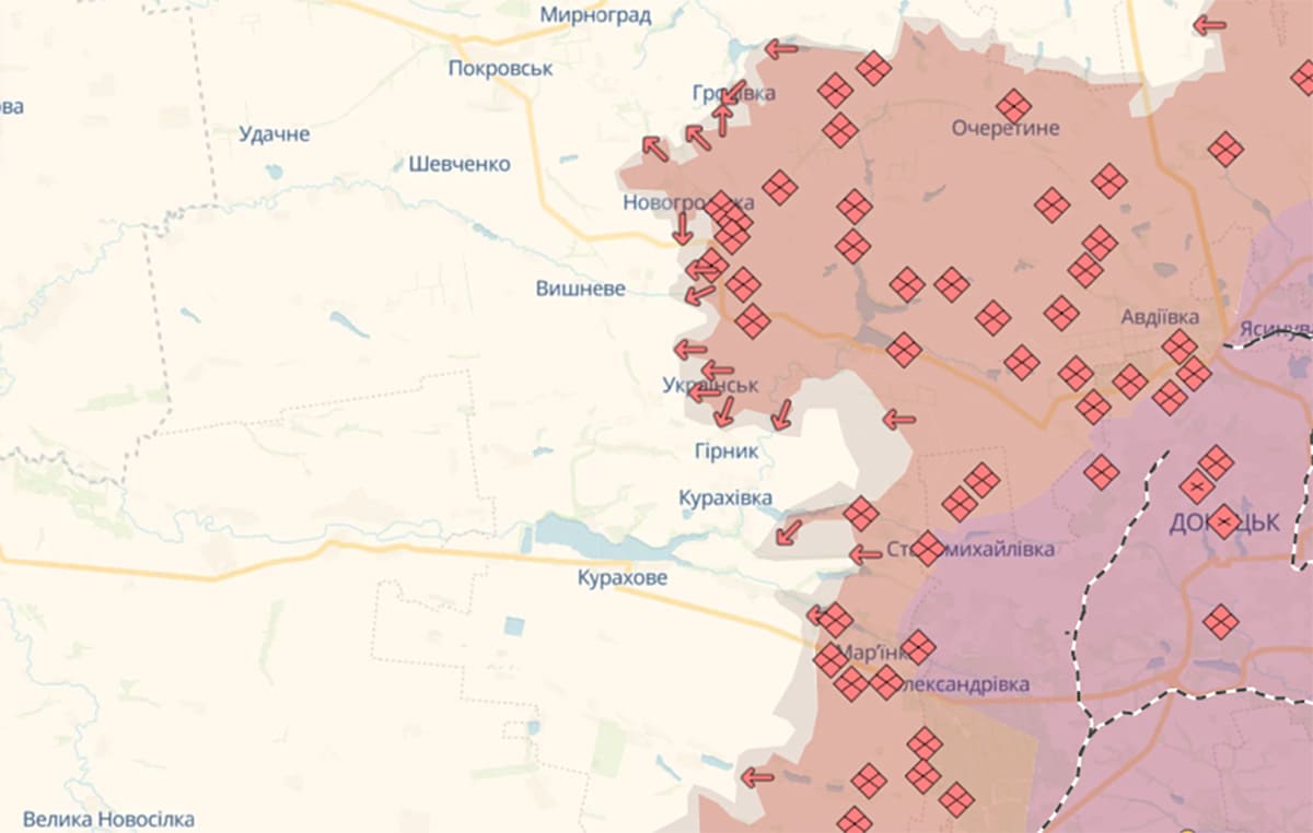 Карта лінії фронта 16.09.24